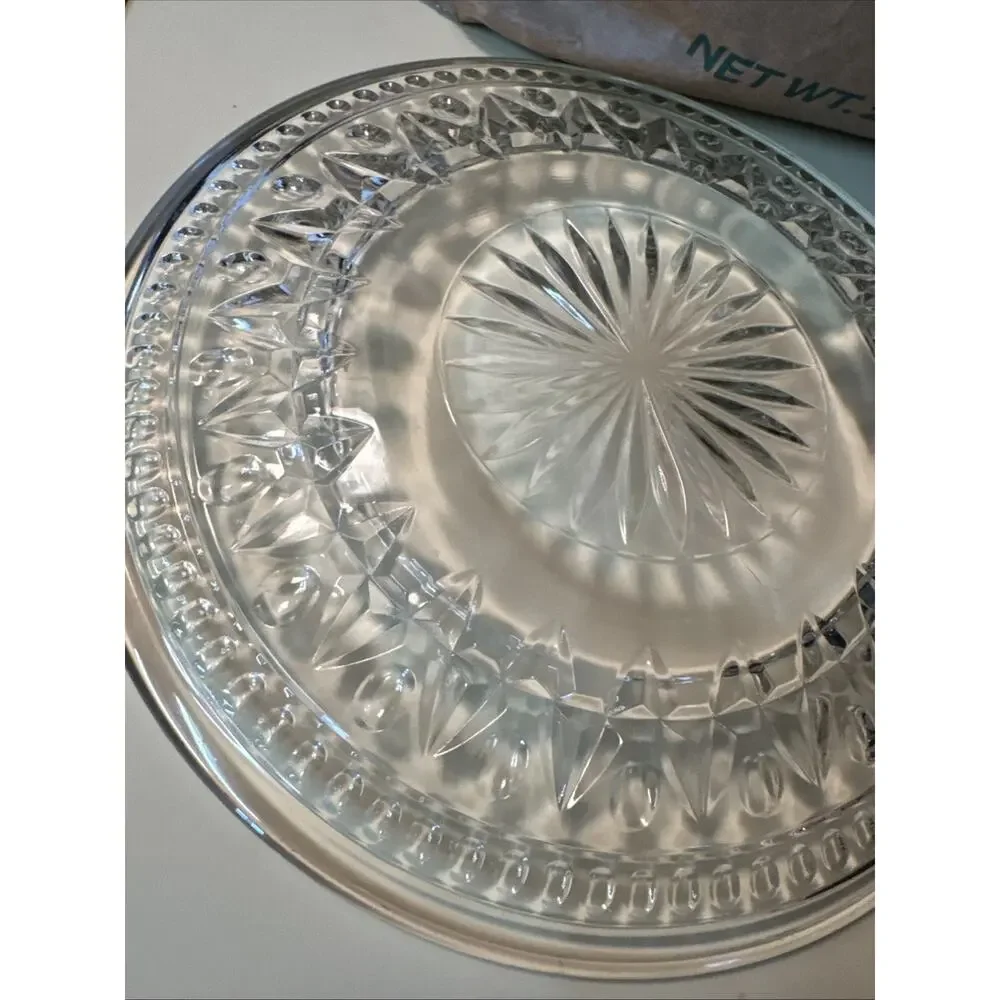 Set Of 4 Indiana Glass Colony Park Lane Clear Glass Salad Cake Plates 9”